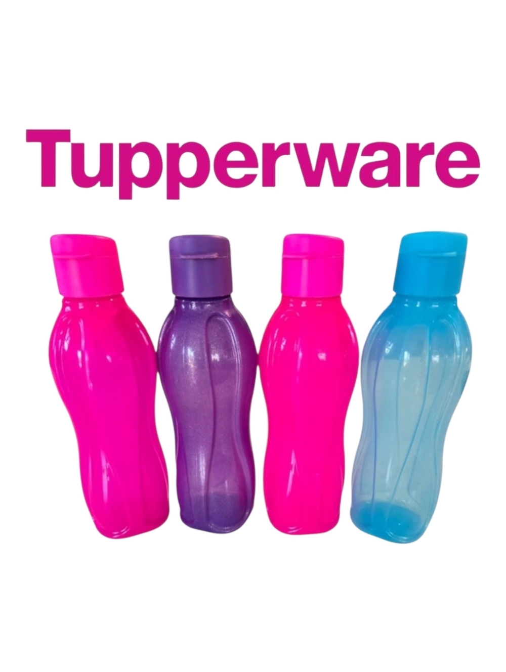 Tupperware Water Bottles Set Of 4 Ecco 500 ML Pink Purple Blue